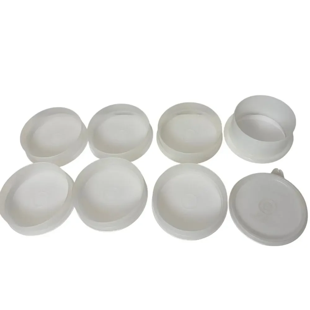 Vintage Tupperware Burger Patty 6 Keepers Press Ring And Lid 9 Pc Set